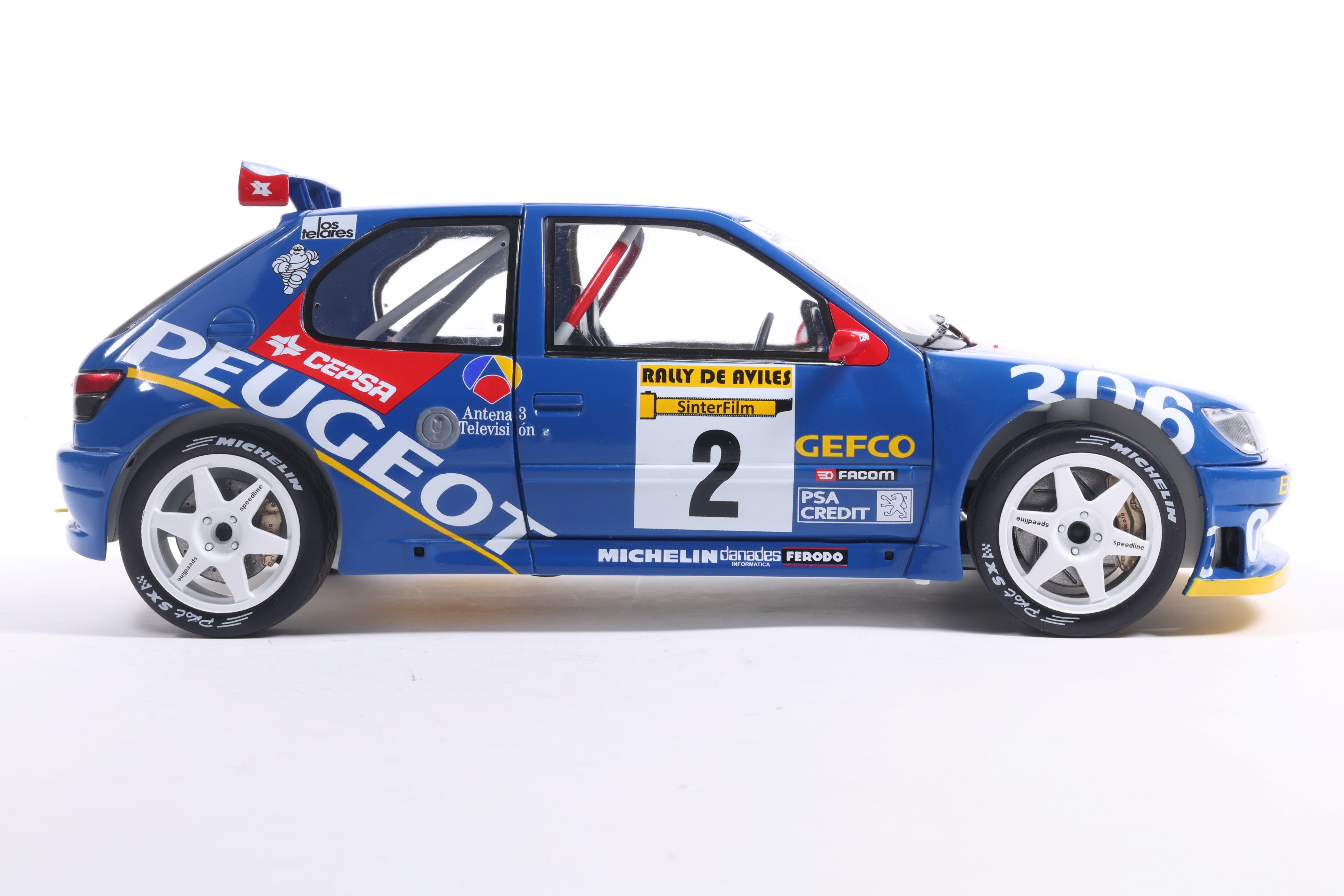 Solido S1808309 Voiture miniature collection 1/18 Peugeot 306 Maxi No 2 Ascona Aviles 1997