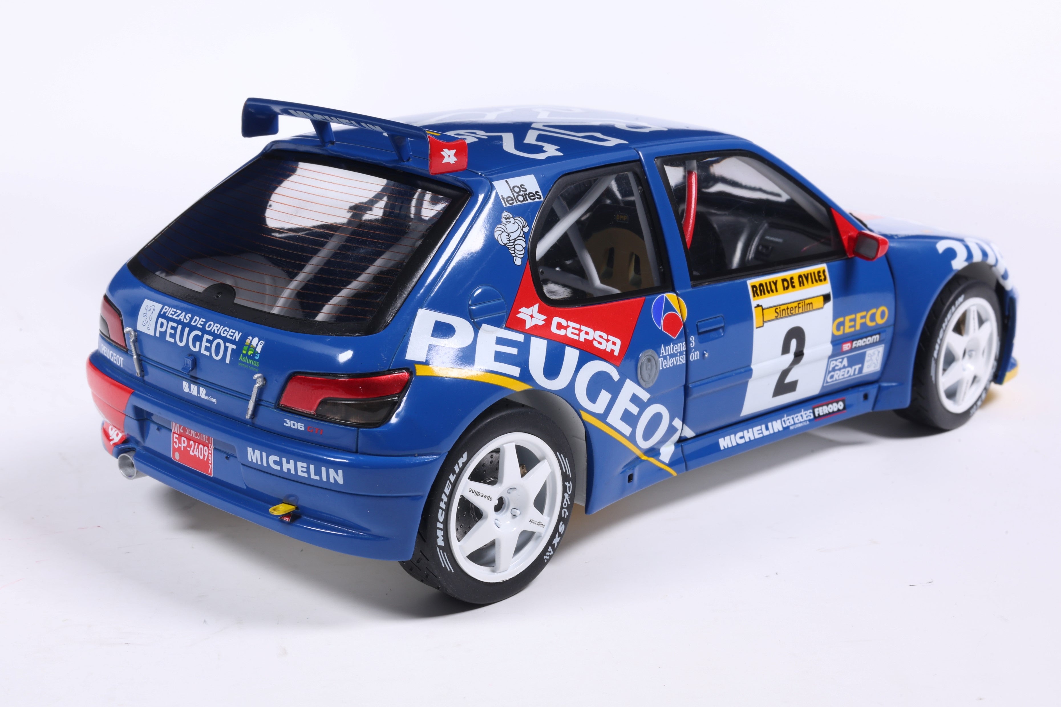 Solido S1808309 Voiture miniature collection 1/18 Peugeot 306 Maxi No 2 Ascona Aviles 1997