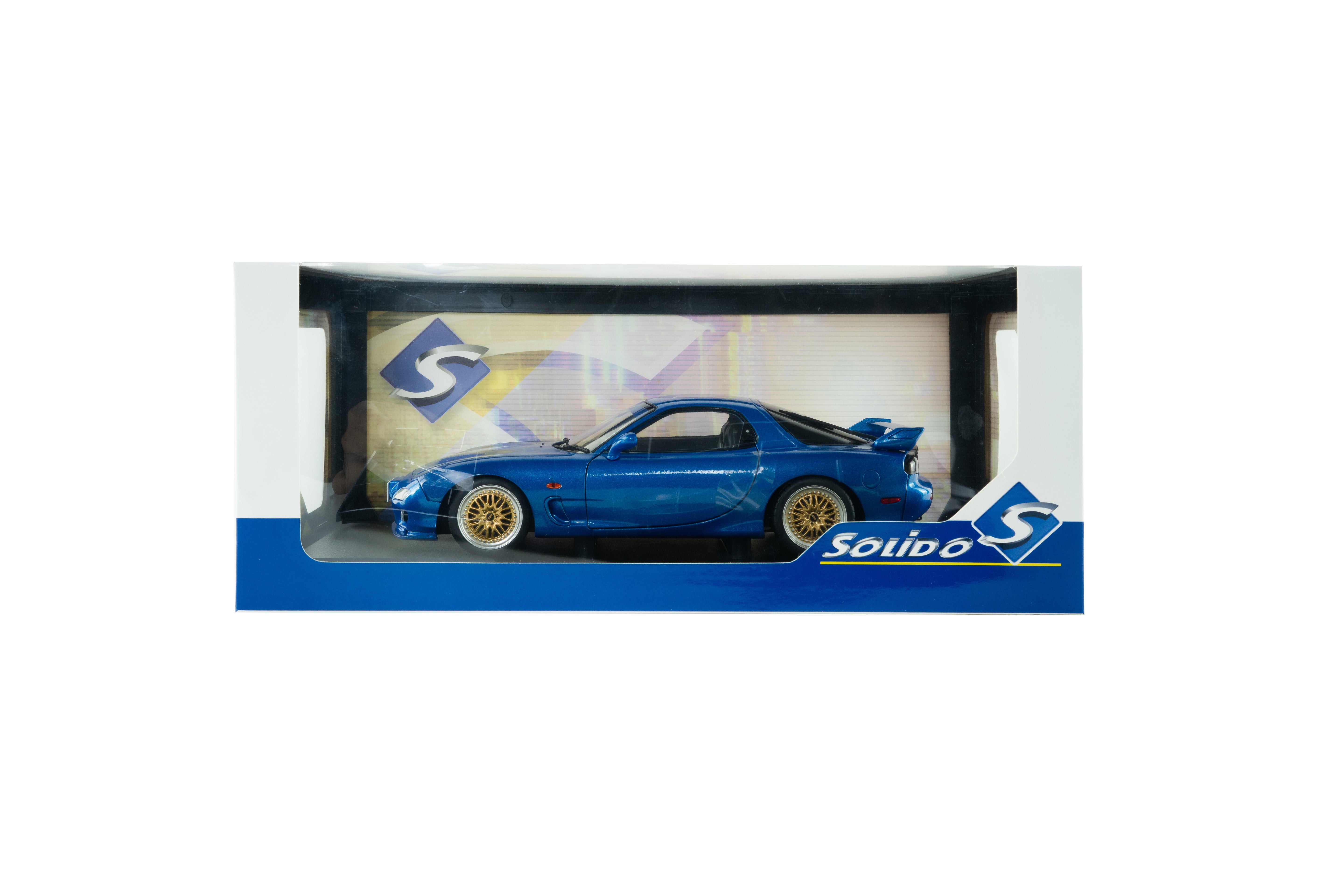 Solido S1810611 Voiture miniature collection 1/18 Mazda RX7 FD3S Innocent bleu MICA 1999 - Breizh Modélisme.