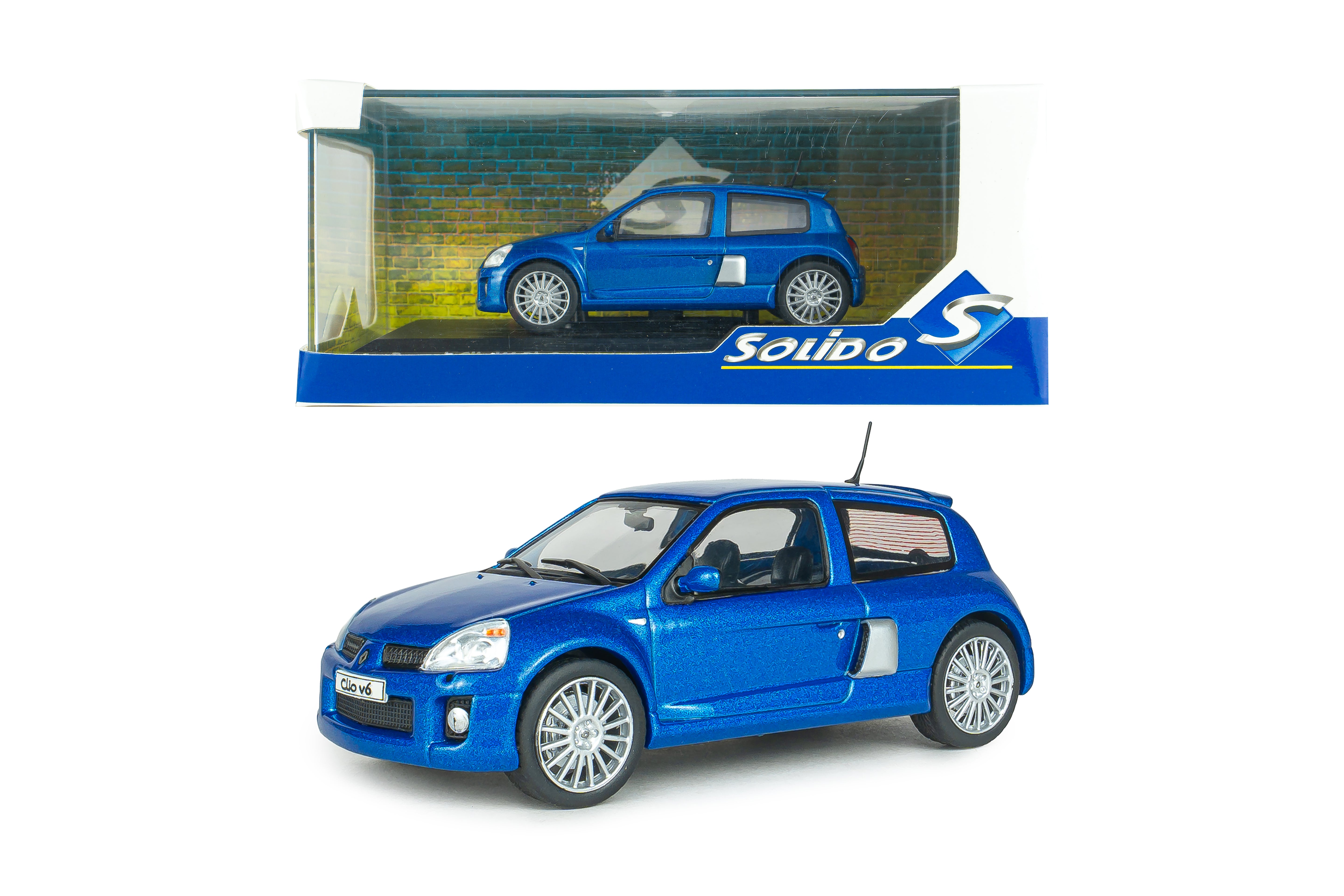 Voiture miniature 1/43 Renault Clio V6 Ph 2 2003 Blue Solido S4318101