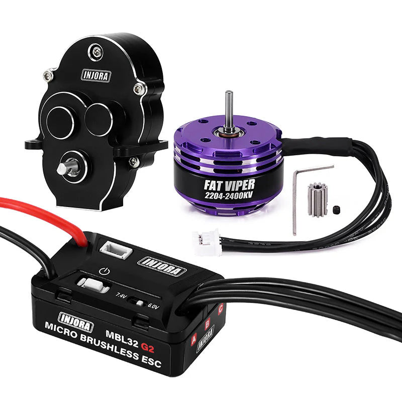 ESC brushless étanche MBL32 G2 et moteur 2204 Fat Viper pour 1/18 TRX4M - MBL32G2-INM17 - Breizh Modélisme.