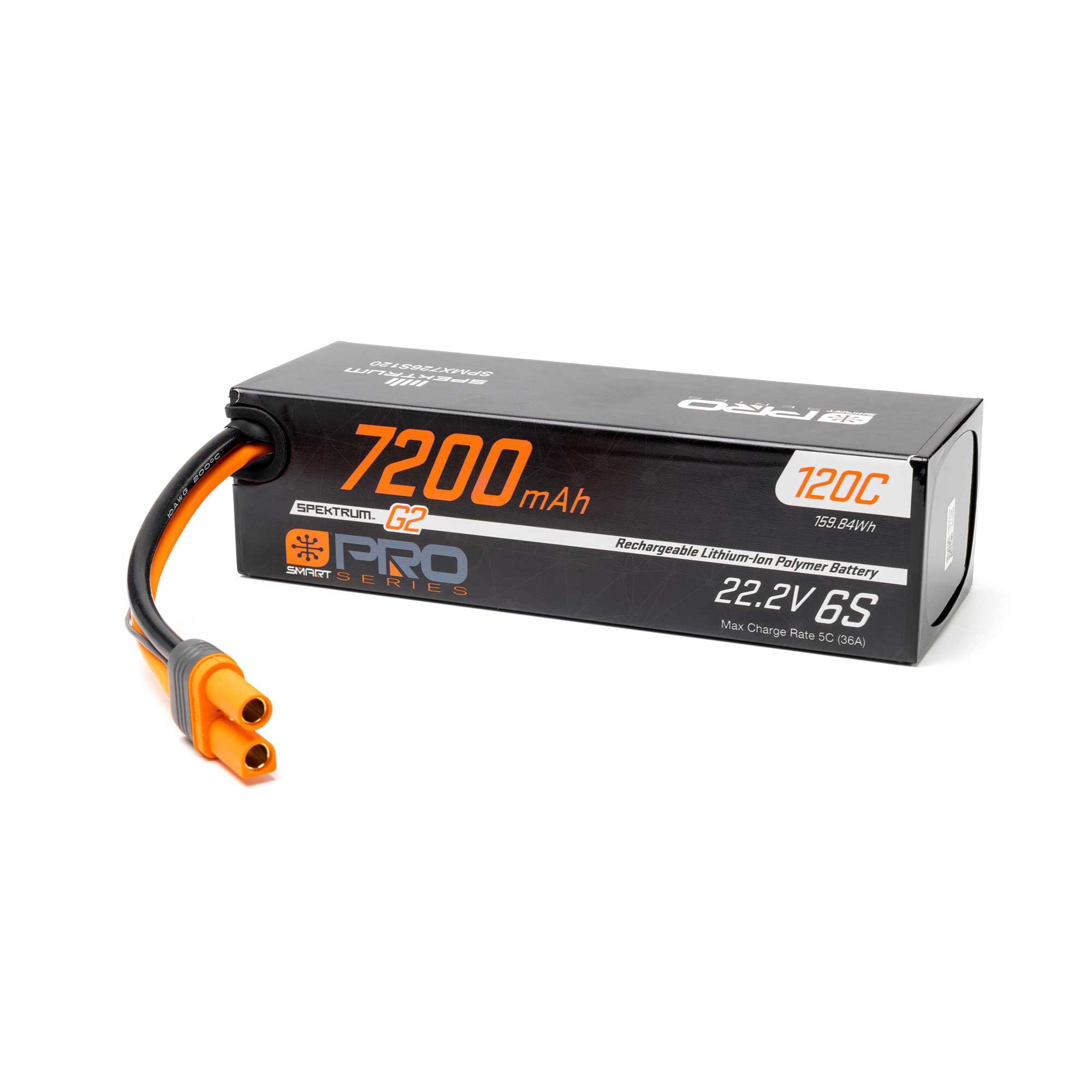 Batterie LiPo 6S Smart G2 Pro Basher 22,2 V 7200 mAh (120C) IC5 SPMX726S120 - Breizh Modélisme.