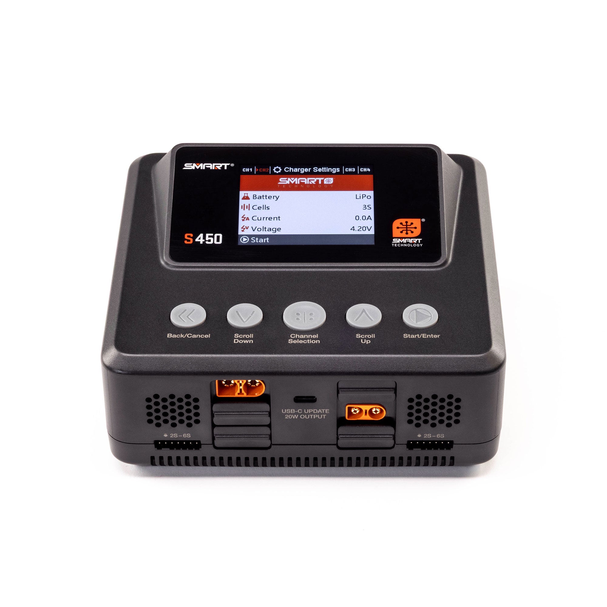 Chargeur intelligent AC/DC S450 G2 4x50W - SPMXC3040I - Breizh Modélisme.