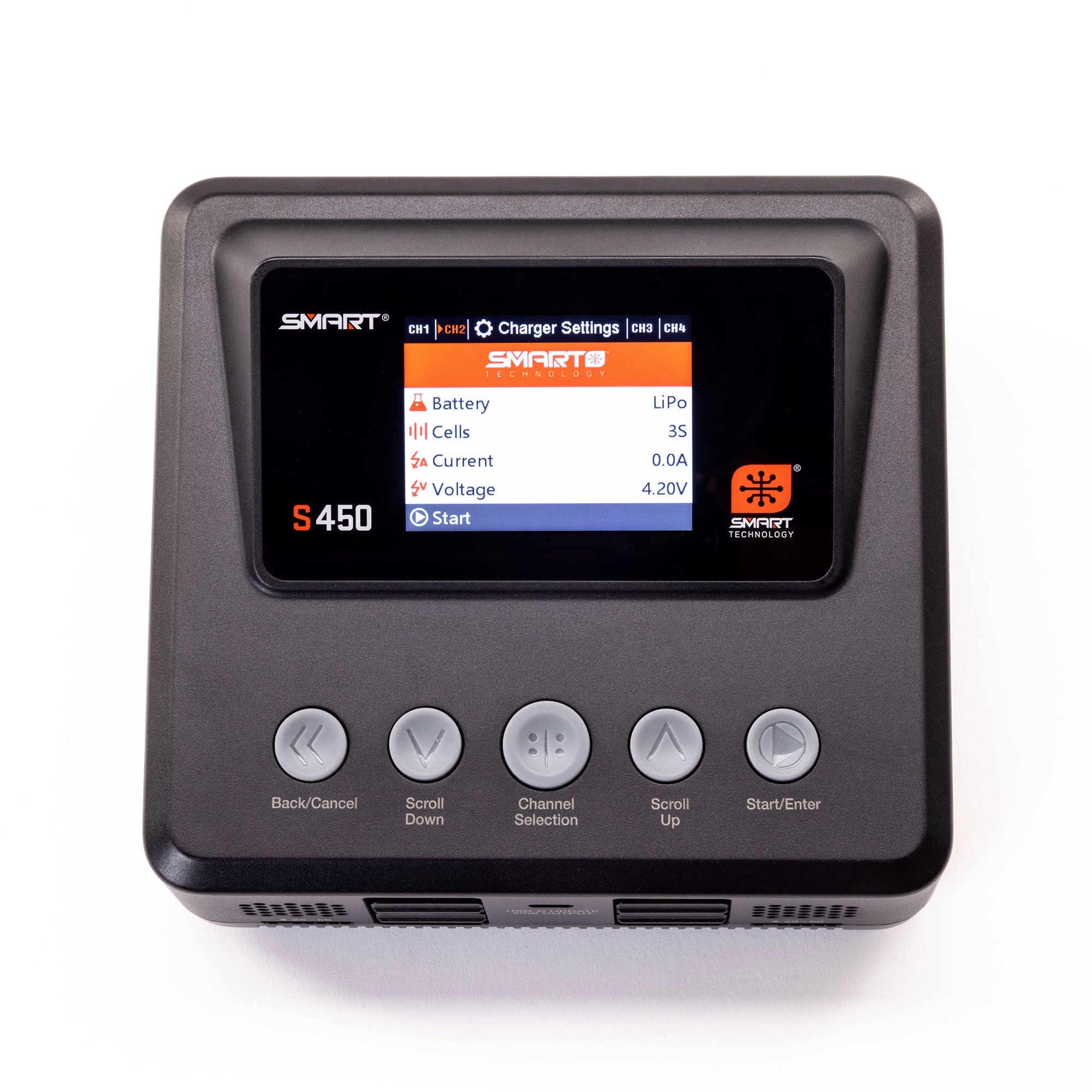 Chargeur intelligent AC/DC S450 G2 4x50W - SPMXC3040I - Breizh Modélisme.