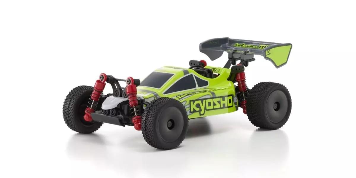 Buggy RC Kyosho Mini-Z MB010 Inferno MP9 TKI3 4WD Readyset 1/28 Blanc/Jaune - Breizh Modélisme.