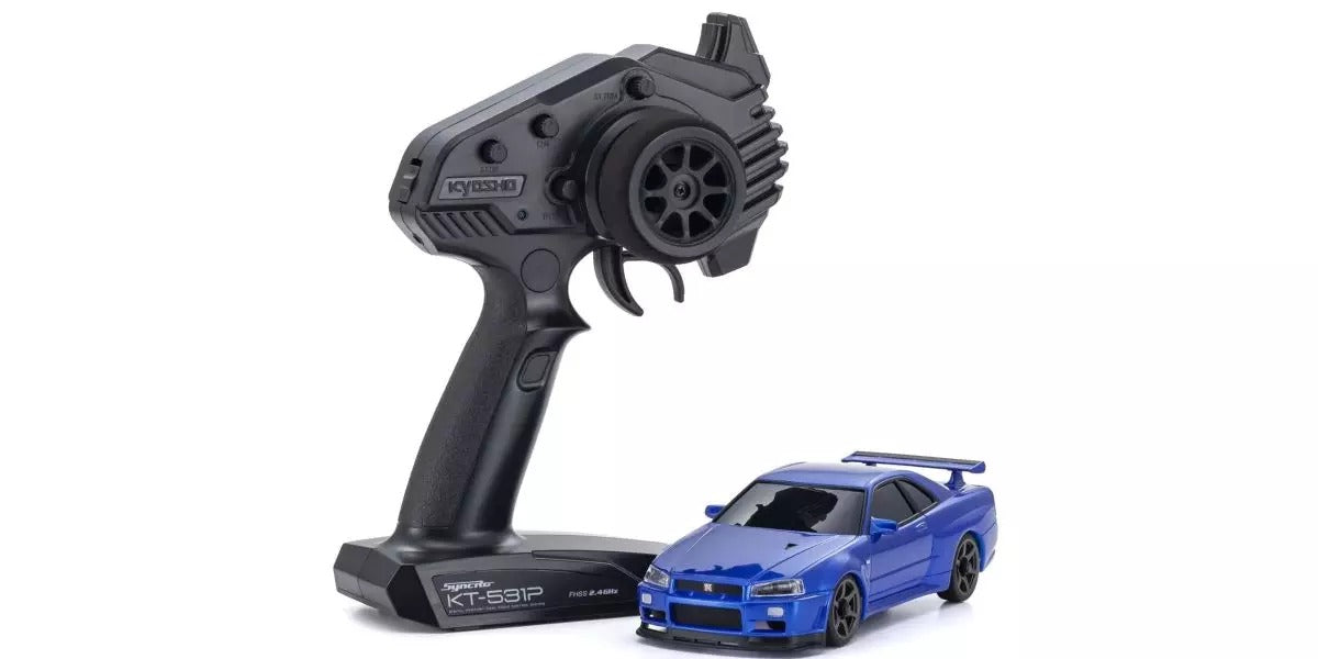 Kyosho Mini-Z AWD Nissan Skyline GT-R R34 bleu métallisé (MA020-KT-531P) K.32658MB