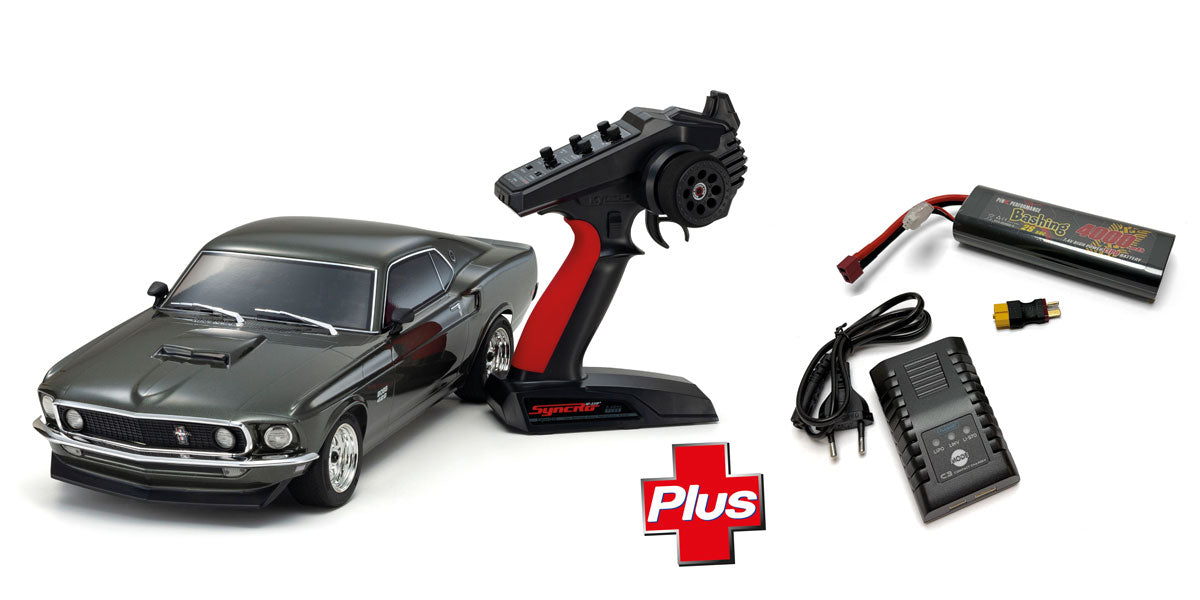 Kyosho Fazer FZ02 (L) Ford Mustang Boss 429 Black 1969 1/10 Pack - K.34437T1-FS