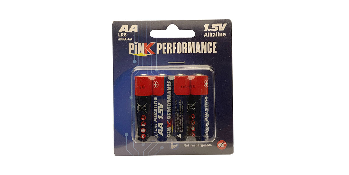 4 Piles Pink Performance Piles Alcaline AA 1.5V R6 pour Radio RC