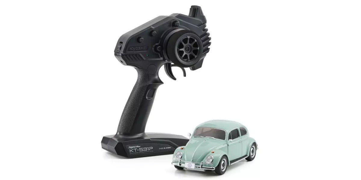 Kyosho Mini-Z MR04 RWD Volkswagen Beetle 1300 1966 Bleu Bahamas 32374BBL - Breizh Modélisme.