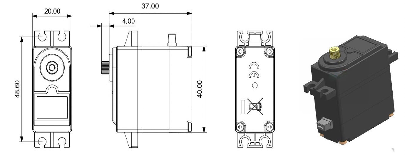 Servo direction standard 1/10 Digital 9kg pignons métal