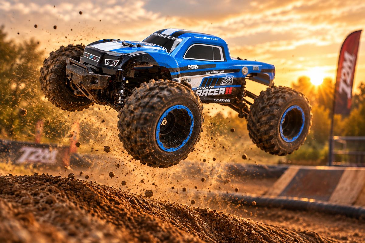 T2M Pirate Racer 2 T4991 – Monster Truck RC électrique 4x4 1/10 RTR bleu