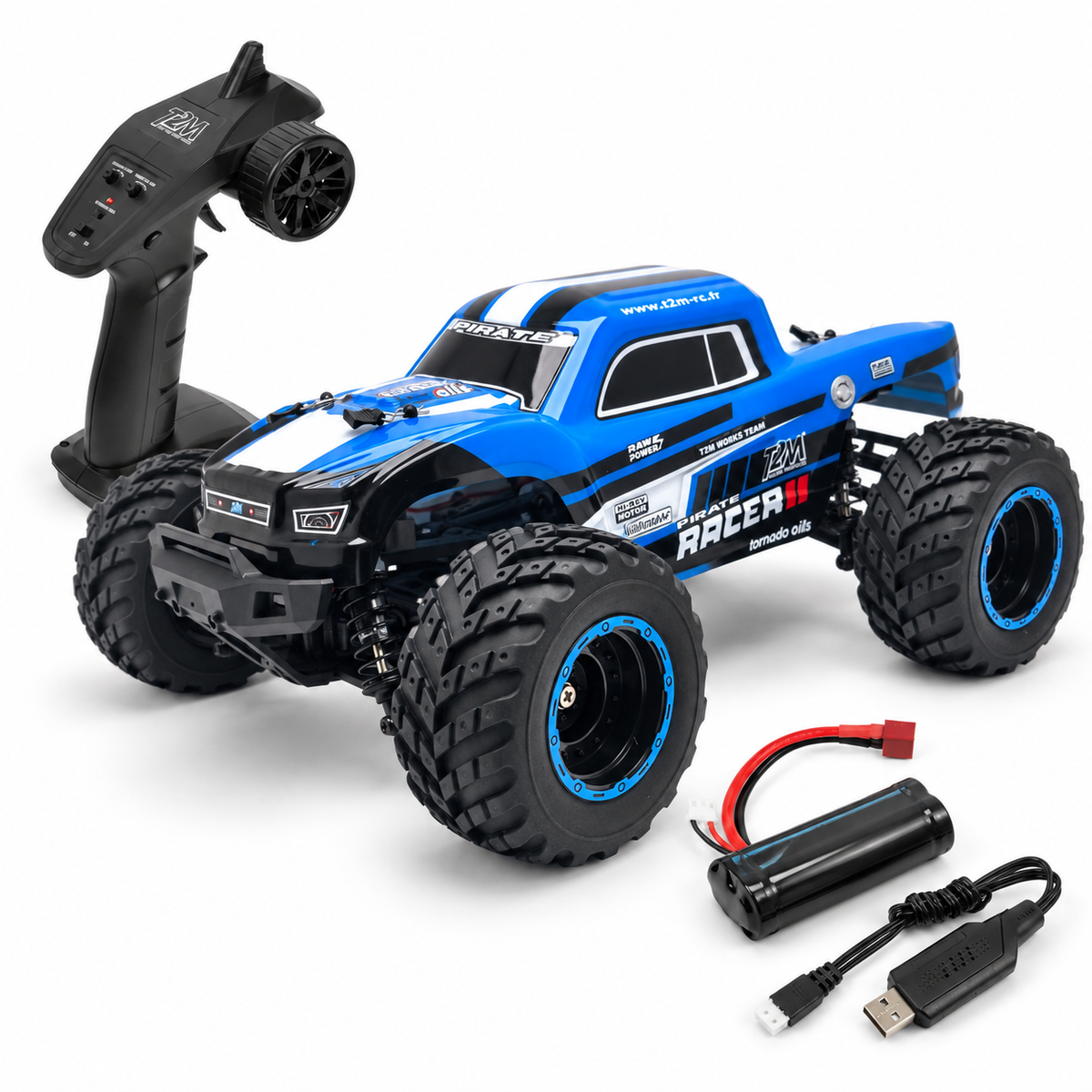 T2M Pirate Racer 2 T4991 – Monster Truck RC électrique 4x4 1/10 RTR bleu