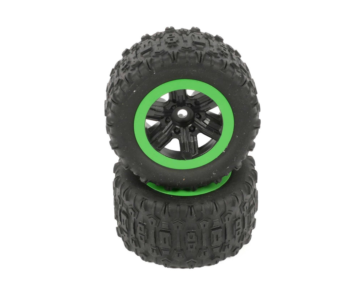 Paire de roues trucks vert Monster T 1/18 - T4992/11GR - Breizh Modélisme.