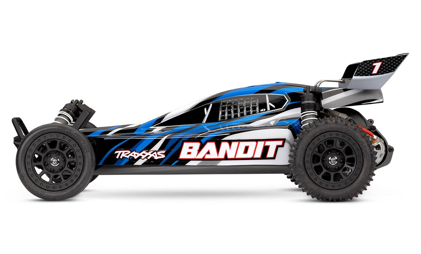 Traxxas Bandit 4x2 charbon avec accu et chargeur usb - 24254-8 bleu
