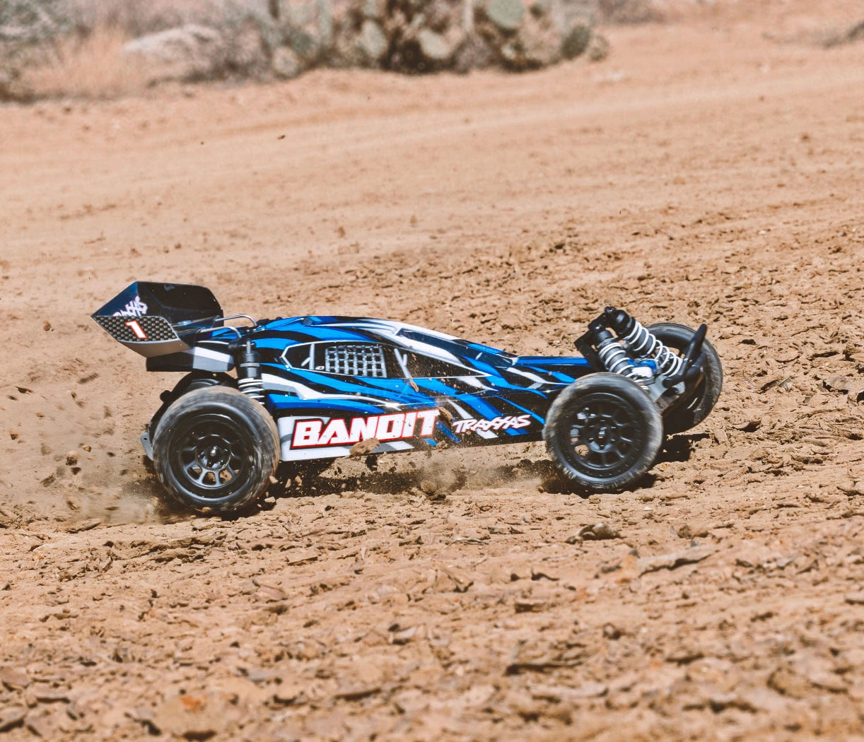 Traxxas Bandit 4x2 charbon avec accu et chargeur usb - 24254-8 bleu