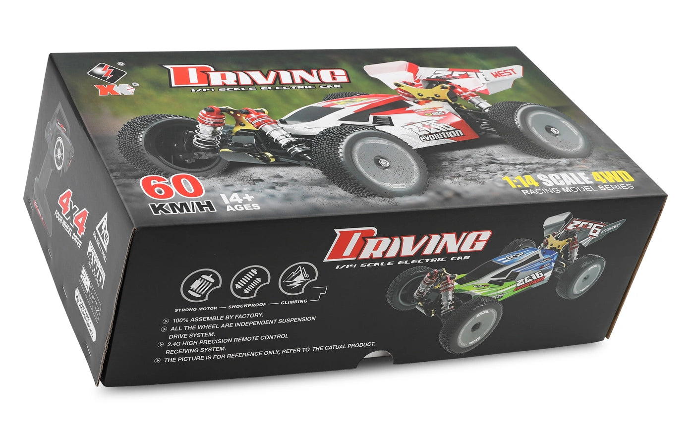 Buggy RC Wltoys 144001 RTR 1/14 - 60km/h 4WD rouge - Breizh Modélisme.