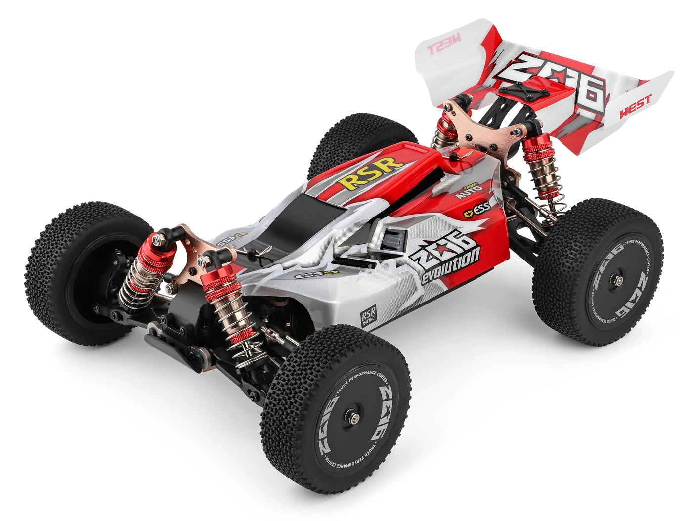 Buggy RC Wltoys 144001 RTR 1/14 - 60km/h 4WD rouge - Breizh Modélisme.