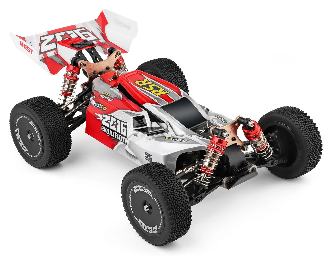 Buggy RC Wltoys 144001 RTR 1/14 - 60km/h 4WD rouge - Breizh Modélisme.