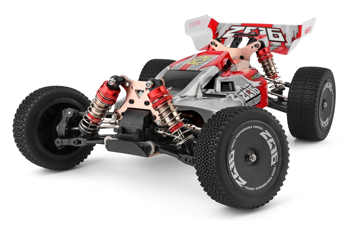 Buggy RC Wltoys 144001 RTR 1/14 - 60km/h 4WD rouge - Breizh Modélisme.