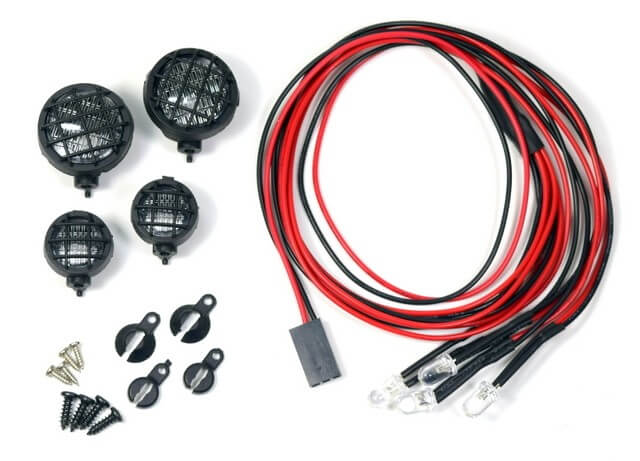 4 Kits de phares antibrouillard ronds avec LED 1:10 - Absima 2320051 - Breizh Modélisme