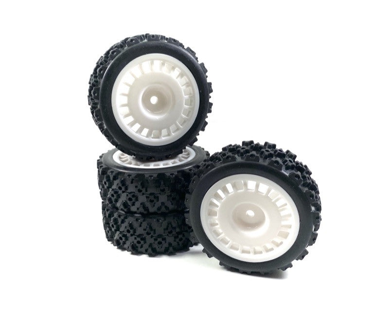 4 roues AV/ARR Rally Block Design blanc 1/10 - 2510062