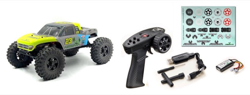 Crawler 1/18 Brushless Performance The GOAT" citron vert RTR - AB1810360 - Breizh Modélisme.