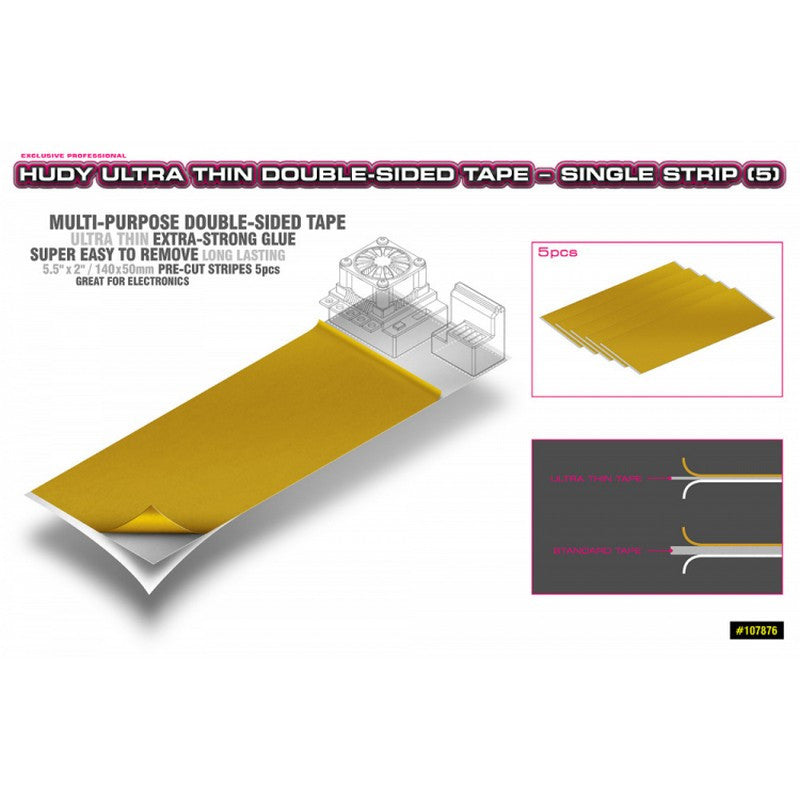 5 Bandes de double-face ultra-fine - HUDY - 107876 - Breizh Modélisme.