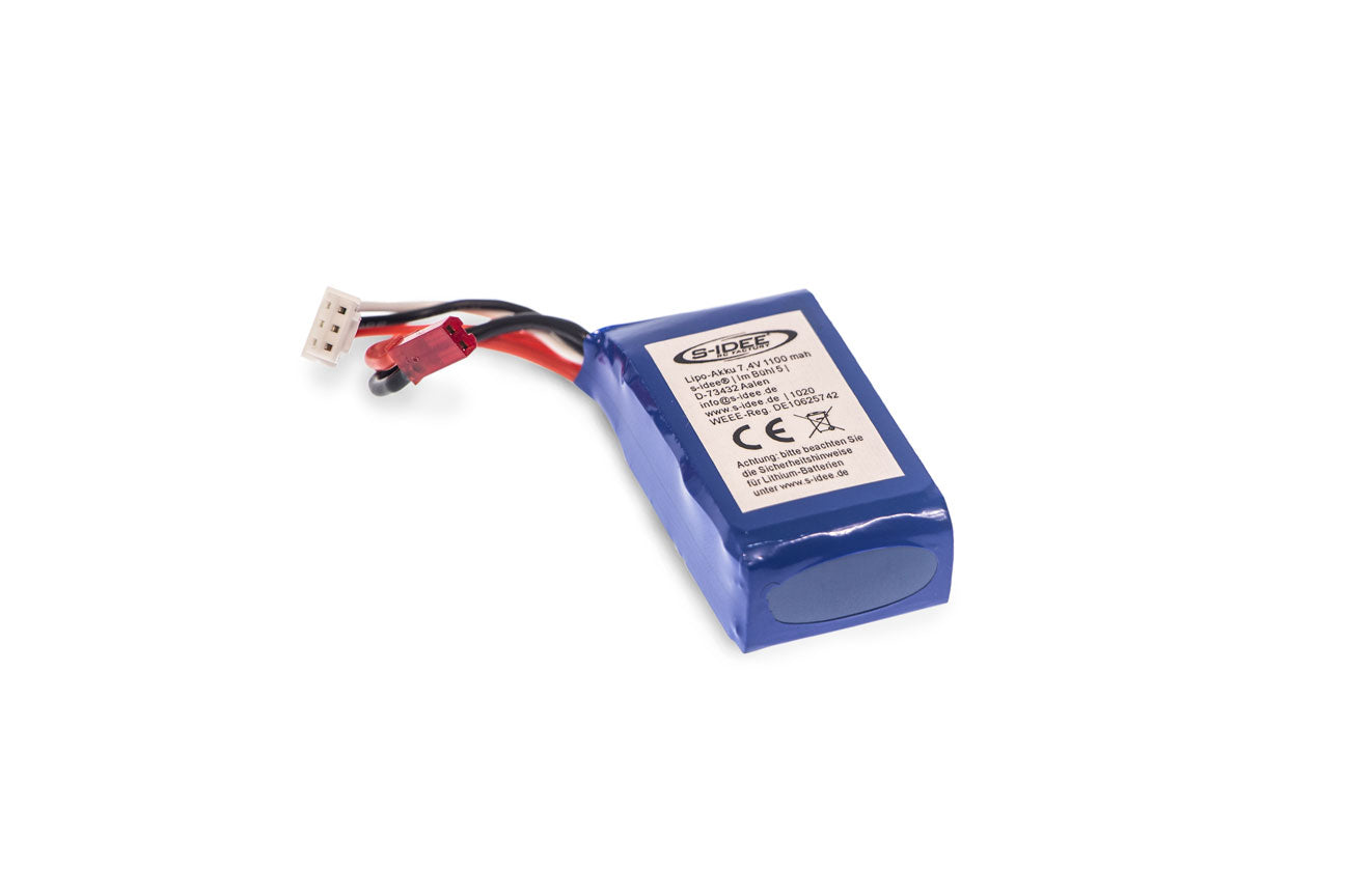 Batterie Li-ion 7.4V 1100mAh Wltoys A959, A979 - Sivatoys 1/18 (non compatible A959-B, A979-B, A959A, A979A)