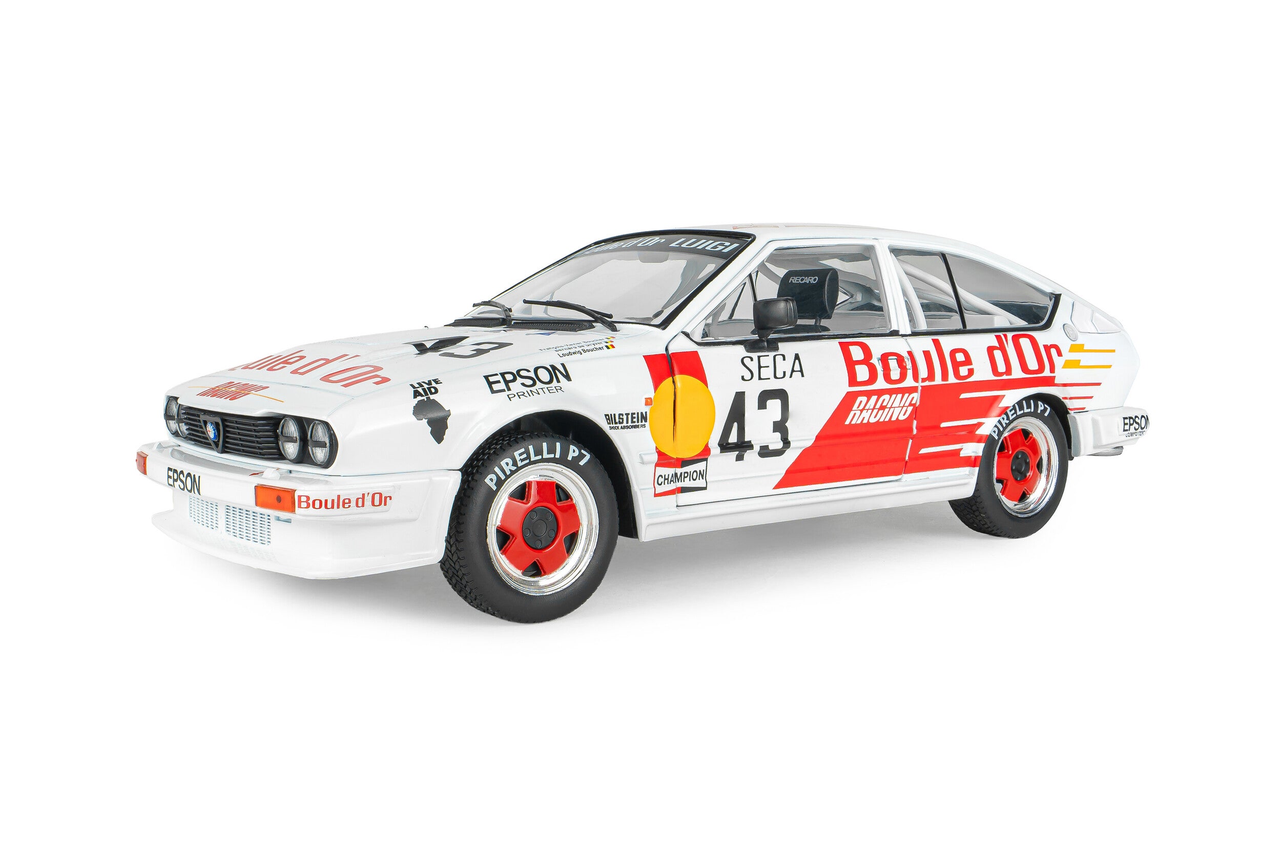 Solido S1802308 Voiture miniature collection 1/18 Alfa Romeo GTV6 24H de spa 1985 #43 B.de Dryver/ F-X.Boucher/ L.Boucher - Breizh Modélisme.