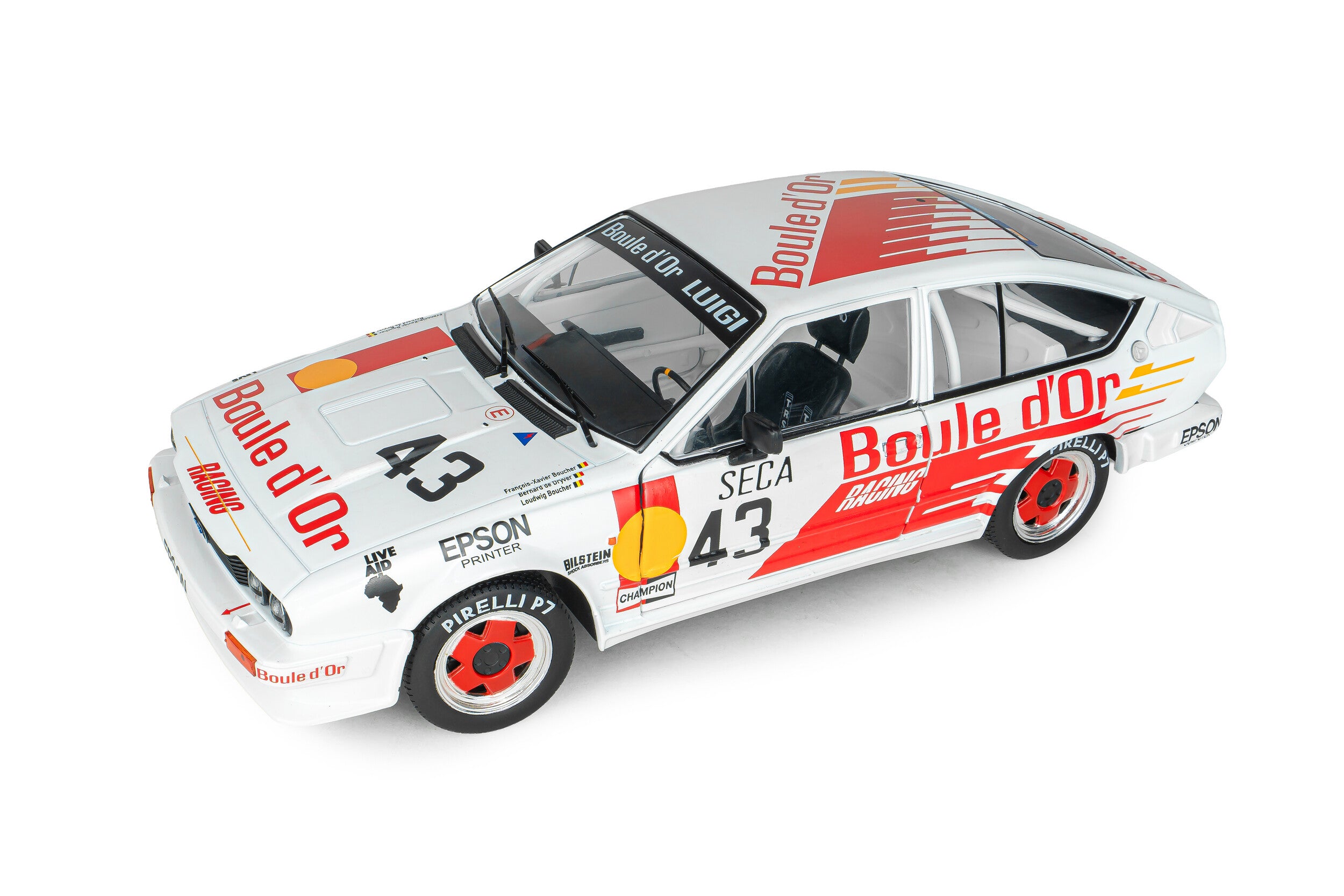 Solido S1802308 Voiture miniature collection 1/18 Alfa Romeo GTV6 24H de spa 1985 #43 B.de Dryver/ F-X.Boucher/ L.Boucher - Breizh Modélisme.