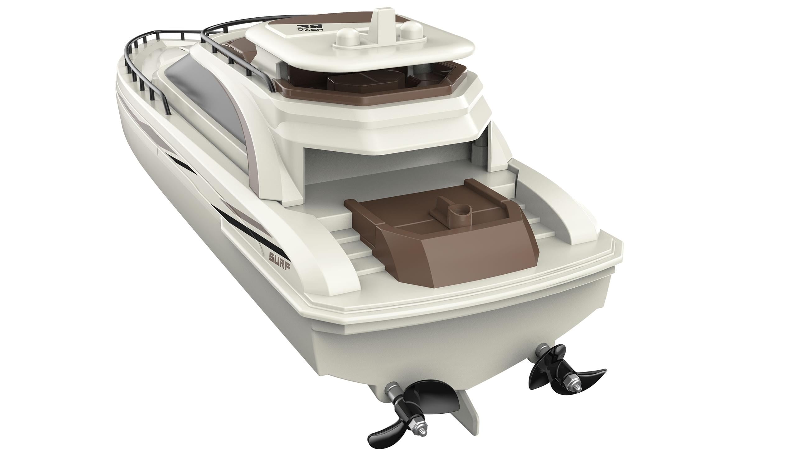 Bateau Télécommandé Imperméable - Télécommande 2,4 GHz 4 Voies - Double Hélice, évitement D'obstacles
