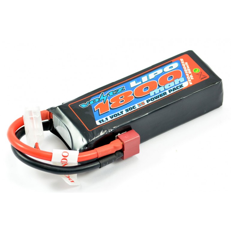 Batterie LiPo Voltz 3S 11,1V 1800mAh 30C Dean - VZ0418003S