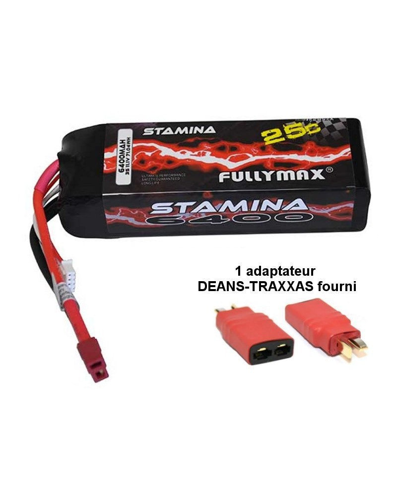 Batterie LiPo 3S 11,1V 6400mAh 25C FULLYMAX Dean-traxxas - F2857X