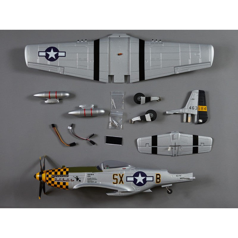 Avion RC 750mm P-51D Mustang Warbird PNP kit DB003PG - Breizh Modélisme.