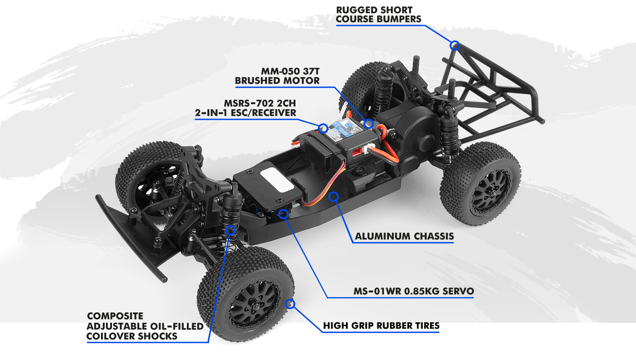 Short course 1/24 Maverick Microbe RC bleu – MV151500