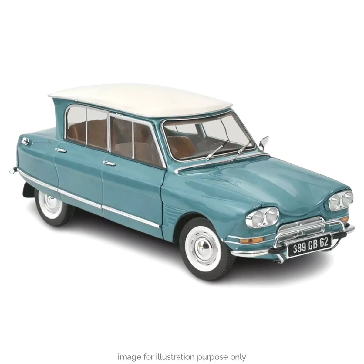 Voiture miniature collection 1/18 Citroën Ami 6 Club 1968 Bleu Week End Norev 181604