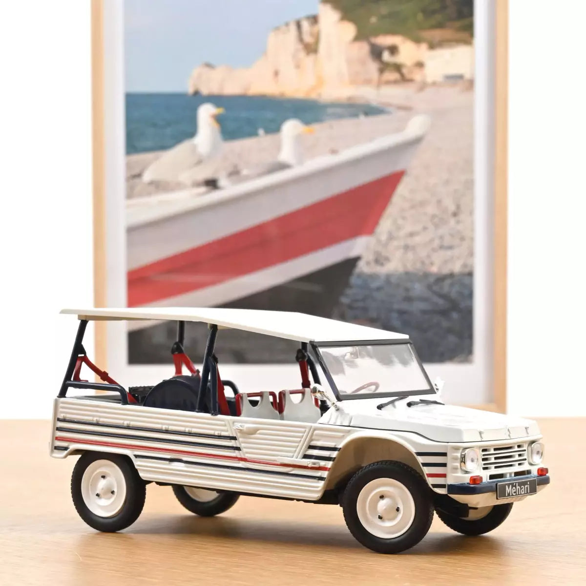 Voiture miniature collection 1/18 Citroën Méhari 2016 Bleu Blanc Rouge Norev 181805