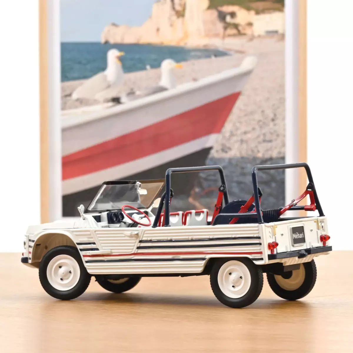 Voiture miniature collection 1/18 Citroën Méhari 2016 Bleu Blanc Rouge Norev 181805