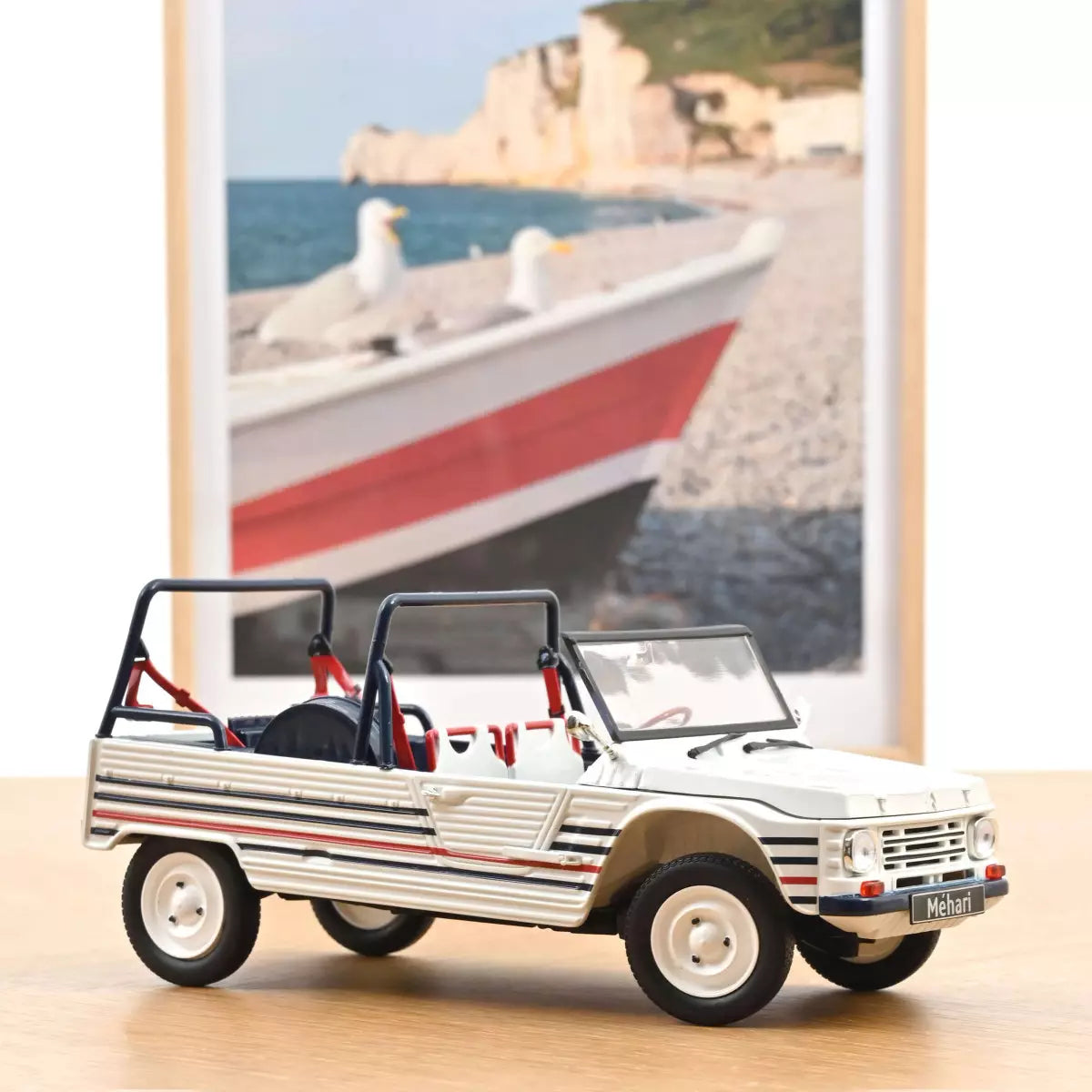 Voiture miniature collection 1/18 Citroën Méhari 2016 Bleu Blanc Rouge Norev 181805