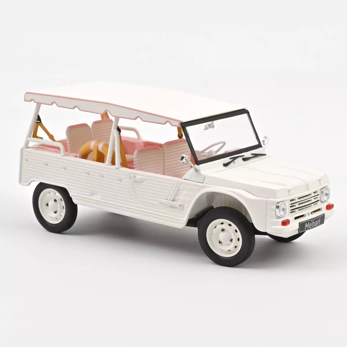 Voiture miniature collection 1/18 Citroën Méhari 2023 Blanc et Rose Norev 181804