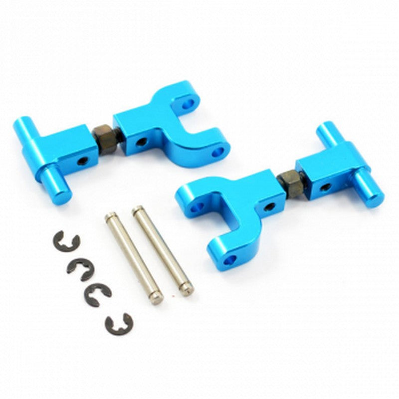 Fastrax Triangles supérieurs arrière réglables en Alu bleu Pour Tamiya TT02 - FTTA019B - Breizh Modélisme