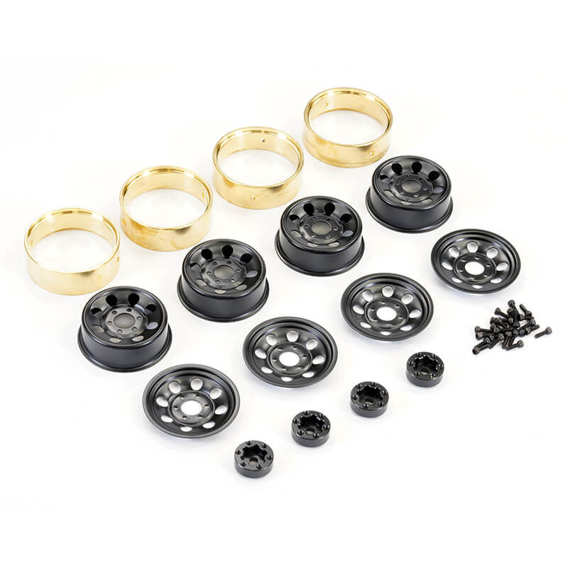 Lot de 4 jantes avec lest en laiton pour FTX Mini XP - FTX9449BK - Breizh Modélisme.