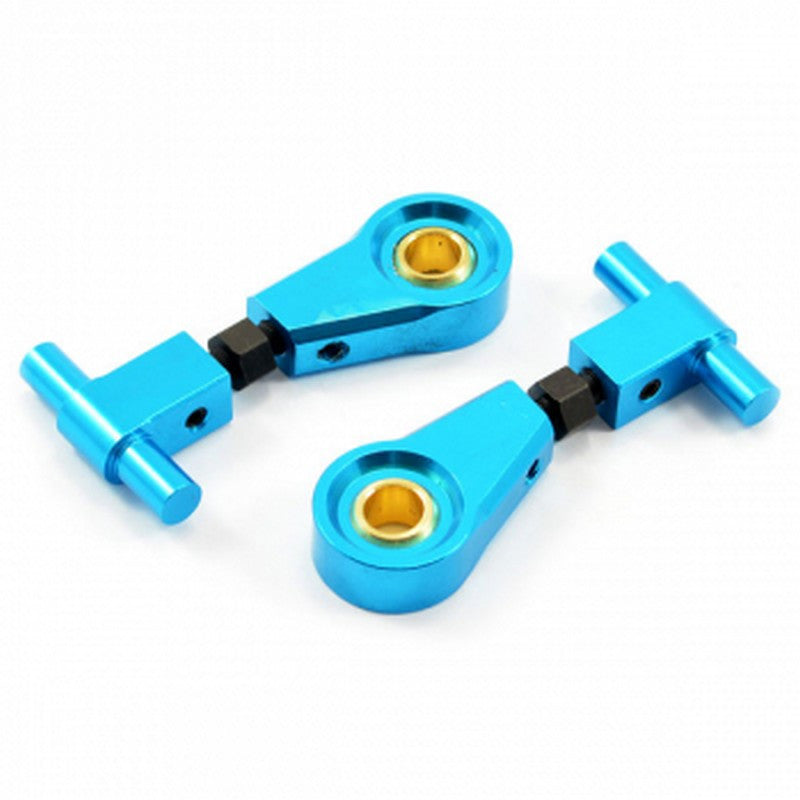 Triangles avant supérieurs réglables Alu Bleu Pour Tamiya TT02 (x2) - FTTA018B - Breizh Modélisme