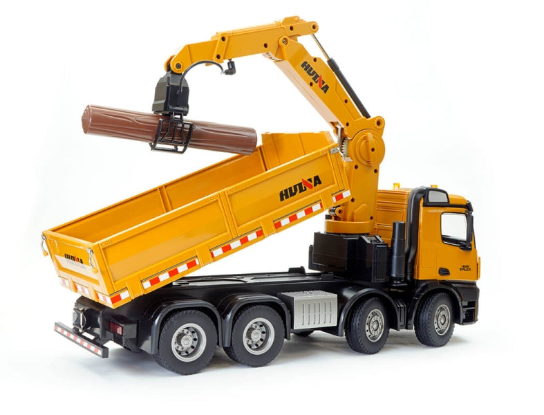 Camion Benne avec Grue RC 2.4ghz RTR Huina 1538 - Breizh Modélisme.