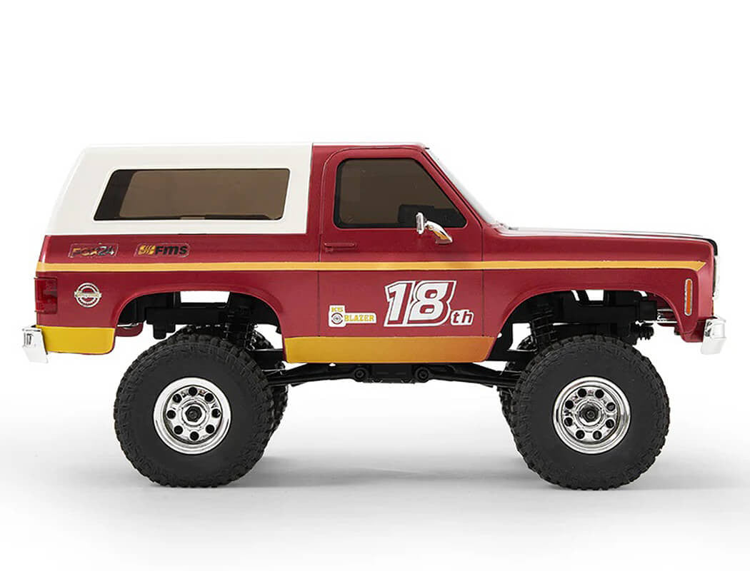 Petit crawler FMS 1/24 FCX24 Chevrolet K5 Blazer pro RTR rouge - FMS12403PRORTRRD - Breizh Modélisme.