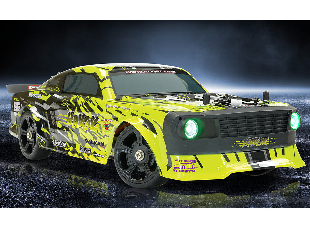 Voiture RC Drift FTX Havok 1/14 vert 5598YL - Breizh Modélisme.