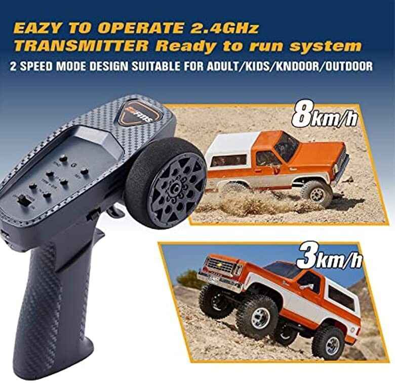 Petit Crawler FMS 1/24 Chevrolet K5 blazer FCX24 RTR orange Prêt à rouler - Breizh Modélisme.