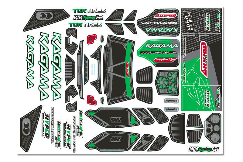 Planche de stickers pour Kagama vert - C-00180-981-6 - Breizh Modélisme.