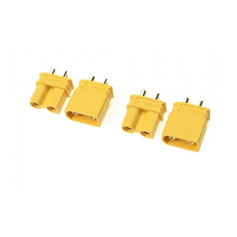 Prises XT30 mâle + Femelle (2 paires) - Breizh Modélisme.