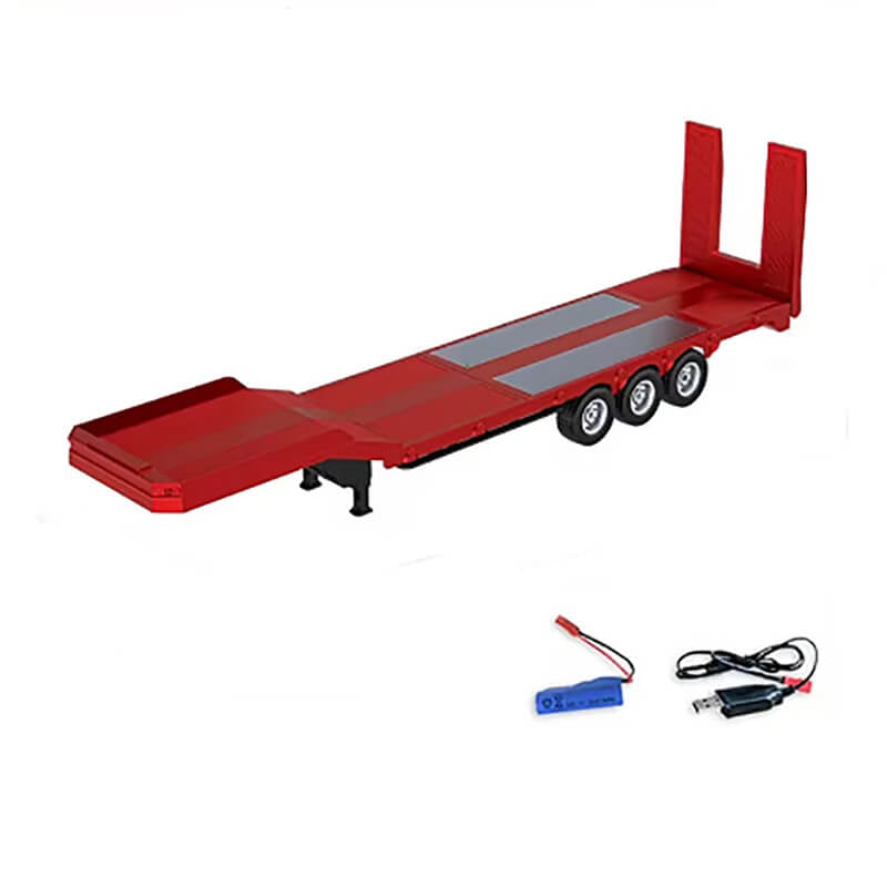 Remorque rouge à plateforme traction Huina RC pour CY1501 - CY1502